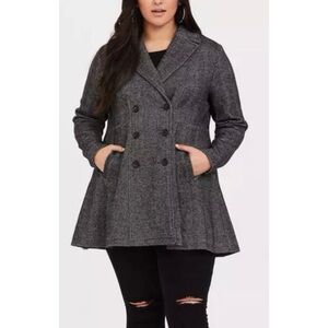 Torrid Wool Fit And Flare Double Breasted Coat